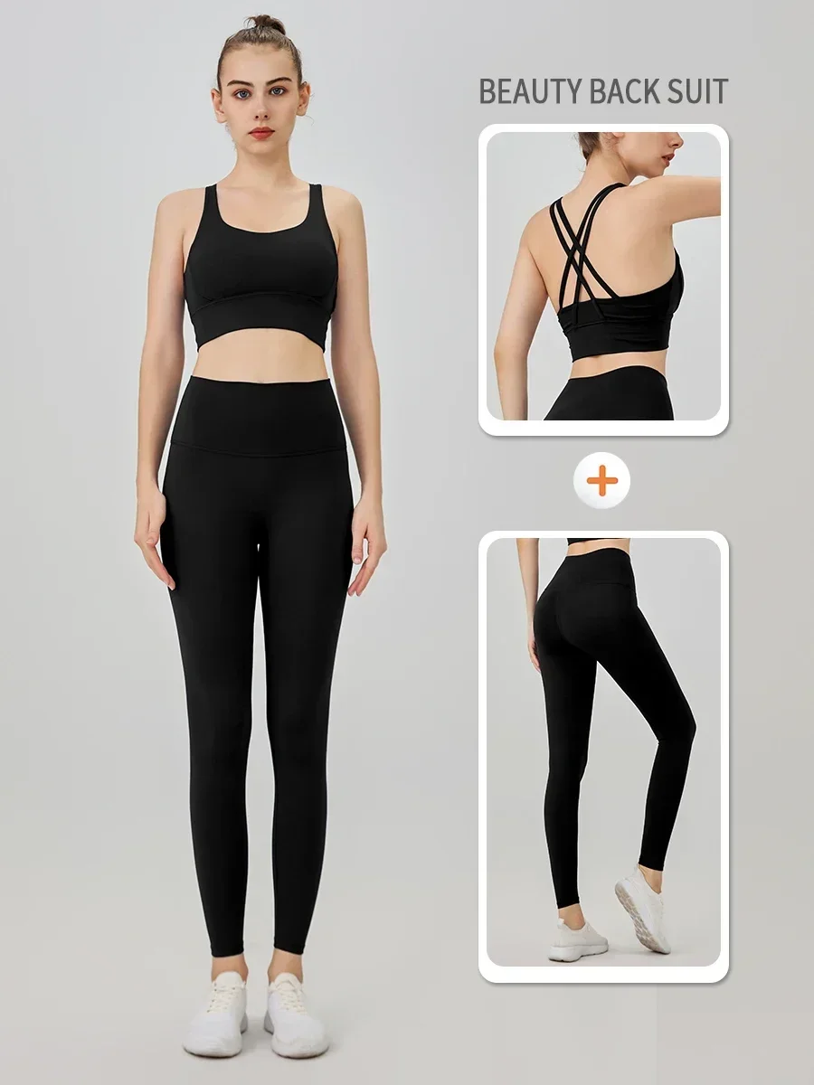 

2 Piece Yoga Clothes Women's Tracksuit Athletic Wear Pilates Fitness Suit Gym Workout Push Up Clothes Sports Bra Leggings Suit