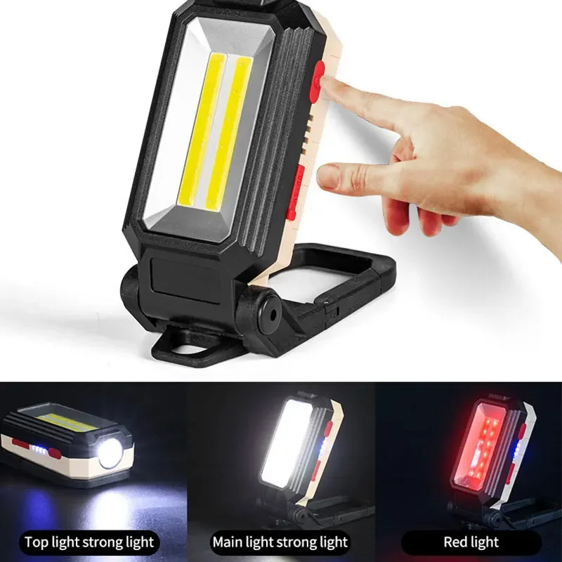 COB Magnetic Work Light Adjustable Folding Strong LED Searchlight Flashlight Waterproof Emergency Camping Tent Lantern With Hook