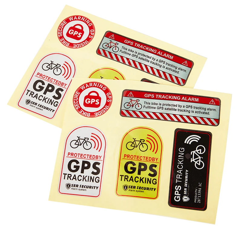 1Pc GPS TRACKING Alarm Sticker Reflective WARNING Motorcycle Bike Anti-Theft Sticker.