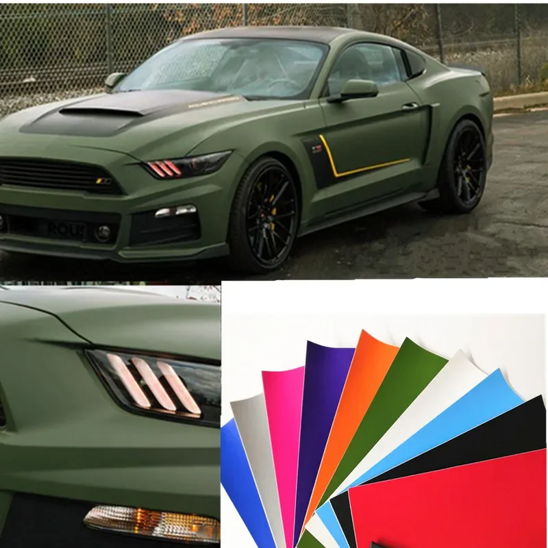 40x152cm Fashion Car Styling Stickers  Green Matte Flim PVC Vinyl Wrap Car Body Film  Motorcycle Bicycle Auto Accessories