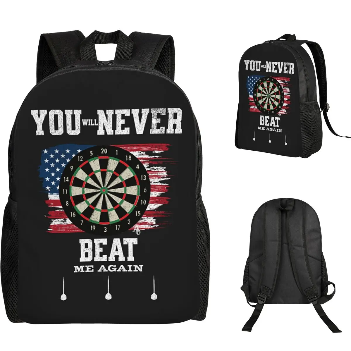 Dart Board Arrow Target Backpack Student Boys Girls BookBag School Bag Computer Shoulder Bags