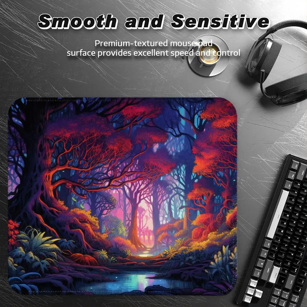 

Fantasty Forest Mouse Pad Offices Accessories Gaming Small Mousepad Desk Mat Office Rug Gamer Mats Anime Gadgets Computer Mause