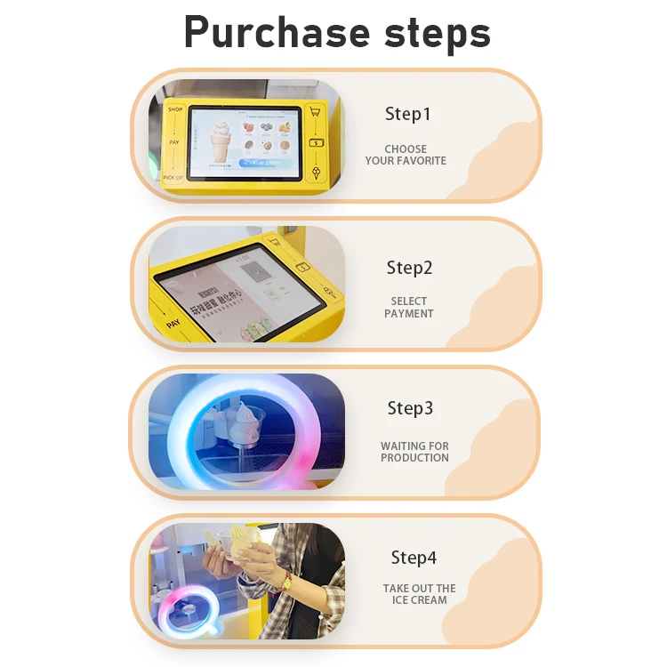 Milk Flavored Ice Cream Children's Happiness Machine Ice Cream Vending Machine