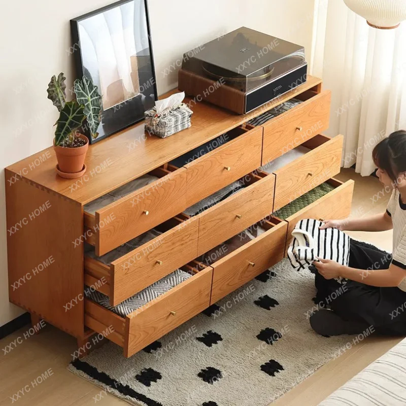 XXall solid wood bedroom Japanese furniture storage cabinet storage nine chest cabinet