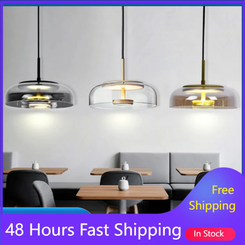 

Modern Led Glass Pendant Light Kitchen Restaurant Shop Decoration Hanging Lamp Ceiling Chandeliers Hotel Bathroom Nordic Lights