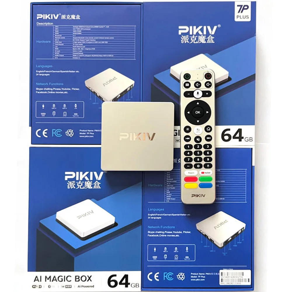 

【Genuine】Newest PIKIV 7P Plus High quality TV box Android12 Japan TV Box Wifi6 4K UHD Ultra stable and smooth Best media palyer