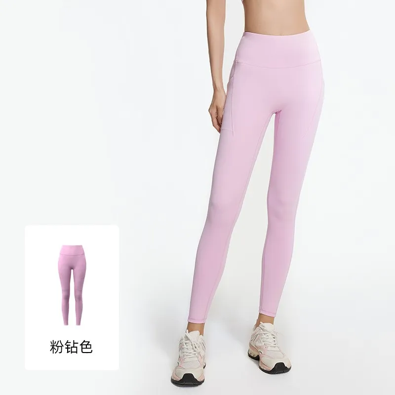 Pantalones ajustados de cintura alta para mujer, mallas deportivas de malla con bolsillo lateral, Fitness, Yoga, entrenamiento, correr, 2024