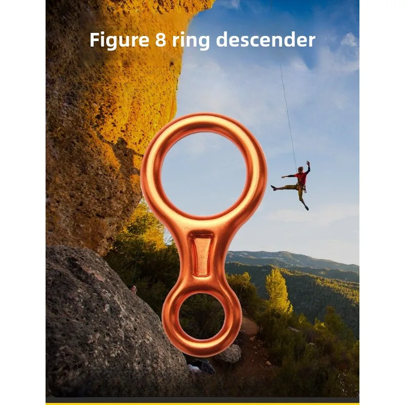 

Rock Climbing Descender 35KN Figure 8 Word Rope Descender Climbing Ring Downhill Eight Ring Gear Climbing Device Equipment