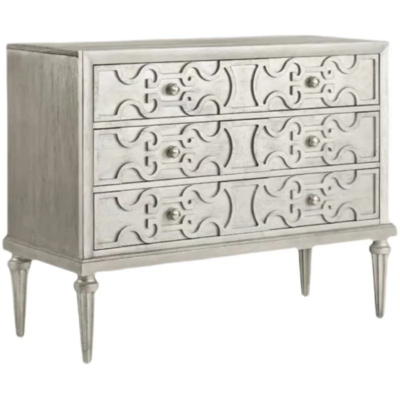 

Solid Wood Entrance Cabinet Dining Edge Carved Hall Cabinet French Mori Vintage Distressed Chest of Drawers Art Furniture