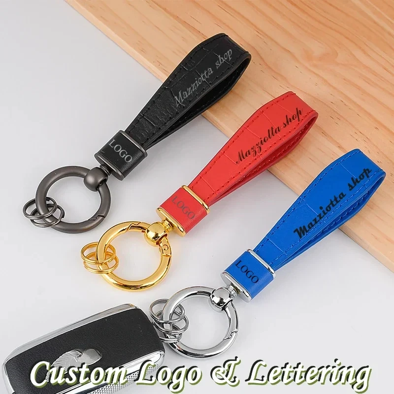 

Customized Logo Alligator Print Business Car Keychain Leather Key Chain Cute Bag Pendant Keyring Gifts for Men and Women