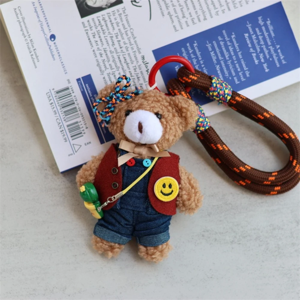 

Dopamine cute backpack bear bag bag charm plush doll doll mobile phone handle short rope charm