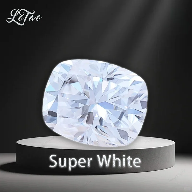 

Highest Grade Super White D Color Moissanite Rectangle Cushion Shape VVS1 Charms with Certificate for Jewel Making