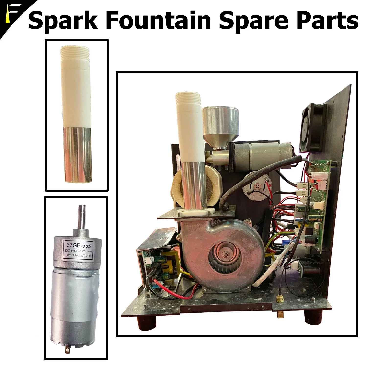 Ordinary Electronic Spark Fountain Repair Spare Parts Powder Tube and Motor Replacement