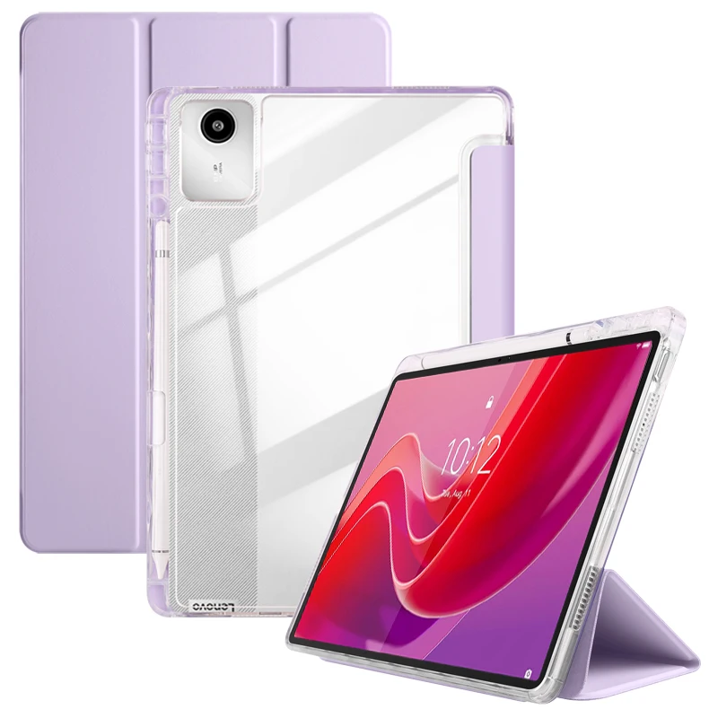 Etui na Lenovo Tab M11 z uchwytem na rysik, akrylowa, przezroczysta tylna obudowa, twarda osłona na Xiaoxin Pad 2024 Lenovo m11 Case tb330fu tb331fc — zdjęcie produktu 7