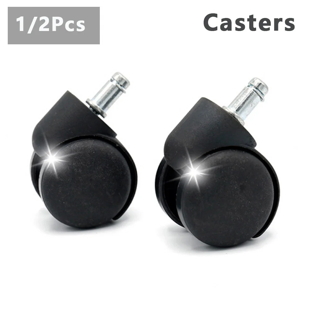 1/2Pcs Chair Wheel Furniture Caster 11mm Screw Swivel Castor Wheels Replace Hardware Trolley Tool for Office / Computer Chairs