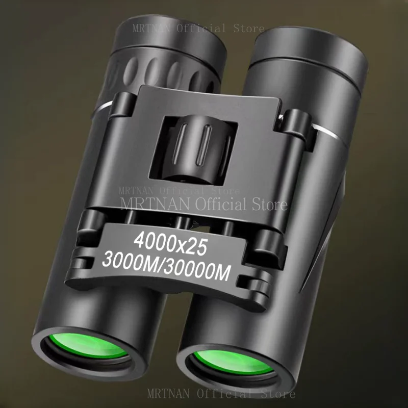 4000x25 Binoculars Long Range HD Telescope, Folding Mini Binoculars, Camping, Hiking, Hunting, Trekking Gear