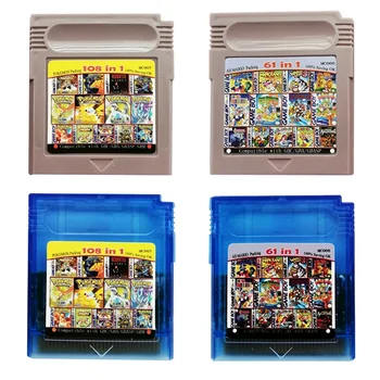 Cartão de cartucho de videogame para Pokemon, Série MMario, Língua Inglesa, 108 Jogos em 1, GBC, GBA, SP, GBM