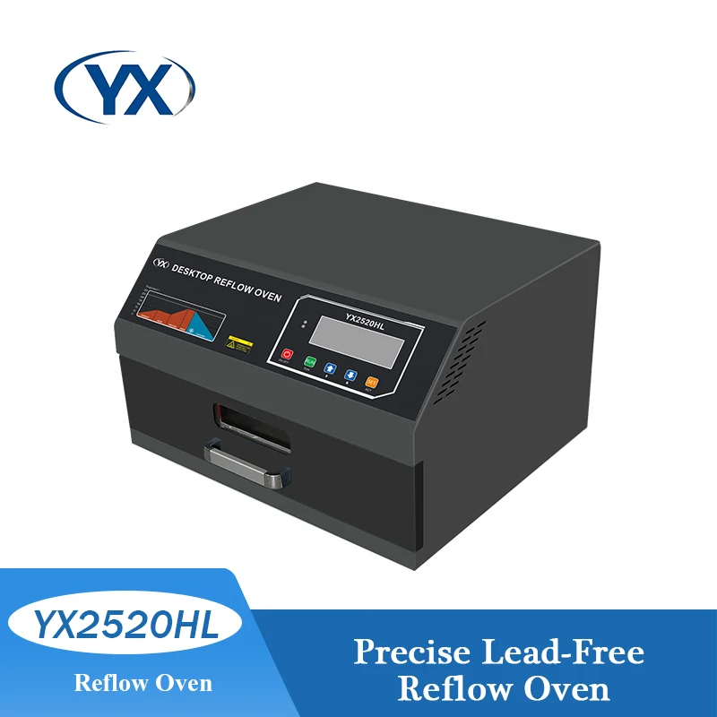 

YX2520HL Infrared Hot Air 250x200mm Smt Pcb Production Line Desktop Smd BGA 1600W Reflow Oven Soldering Machine