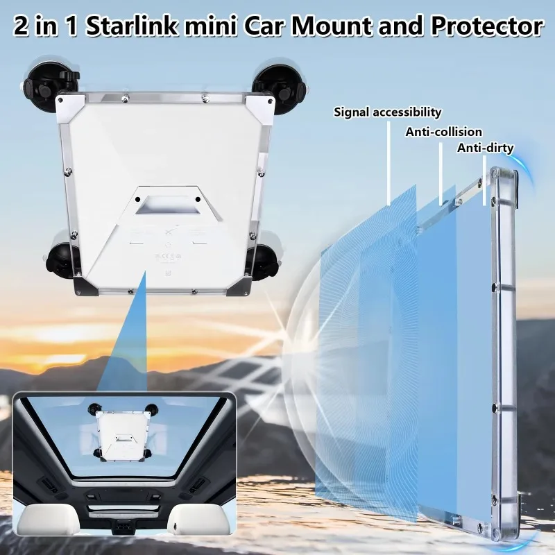 Mini Car Mount and Shield Car Accessories with UV Anti-Crash Suction Cups for Roof