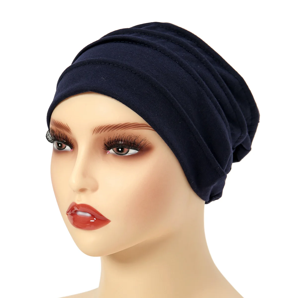 Muslim Fashion Turban Hat Solid Color Bonnet Elastic Hijabs Soft Comfortable Head Scarf Headwraps for Women Cap Elegant