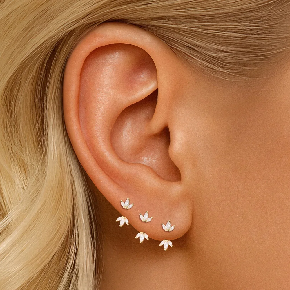 AIDE 925 Sterling Silber Pferdeaugen-Kronen U-förmige Ohrringe für Frauen Knorpelpiercing Ohrknochenring Nasenring Schmuck Geschenke – Detail 32