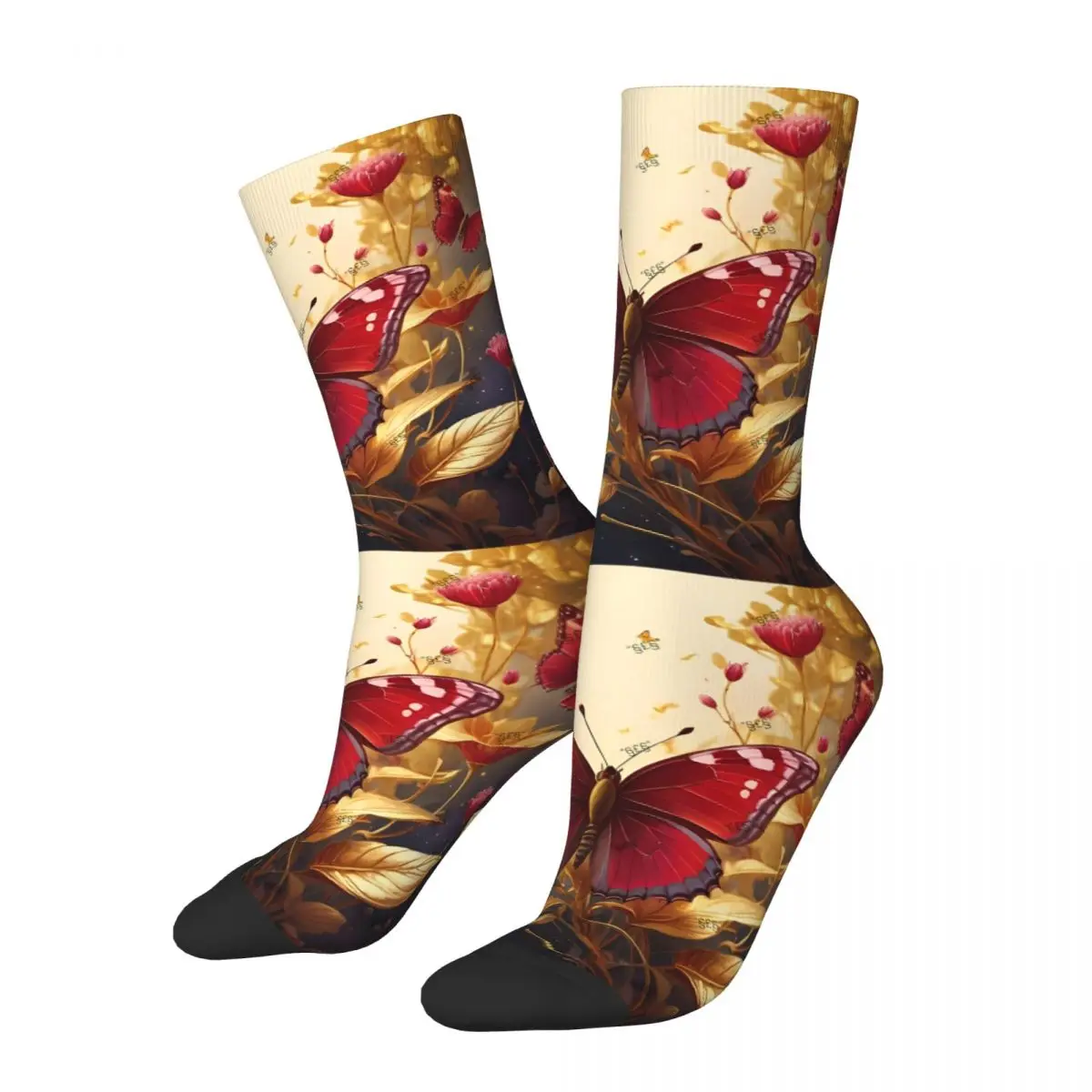 Butterfly Sock Printed Man Polyester