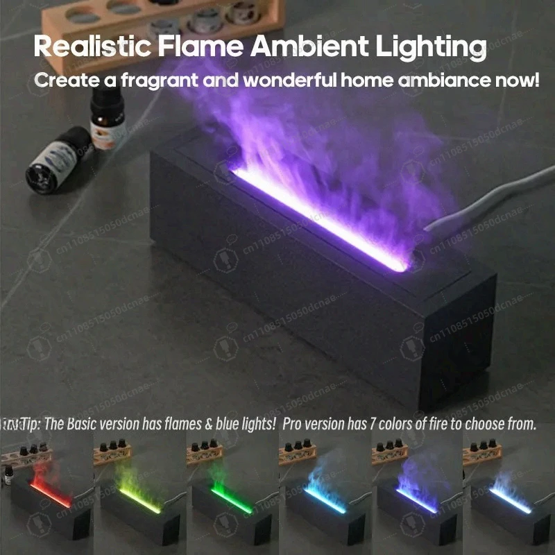 

Ультразвуковой аромадиффузор KINSCOTER с эффектом пламени, увлажнитель воздуха, генератор холодного тумана, светодиодная лампа для эфирных масел, реалистичный имитатор огня