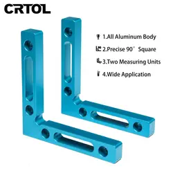 CRTOL – ensemble de 2 fixations de positionnement pour le travail du bois, alliage d'aluminium, serrage précis à 90 degrés, pinces carrées à Angle droit, règle d'angle