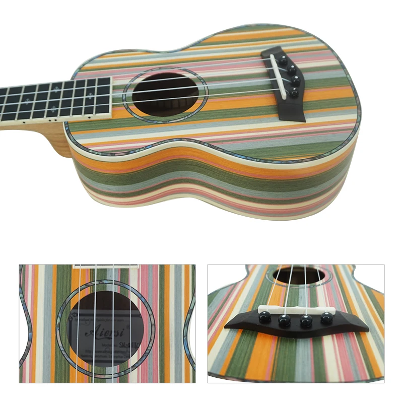 2023 New Design wholesale price custom OEM ODM Colour Aiersi brand soprano ukulele 21 inch size hawaii guitar string instrument