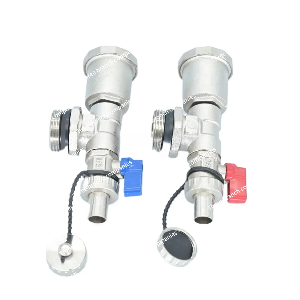 One Set/ DN25 Brass End Part with Air Vent Valve,Drain Valve