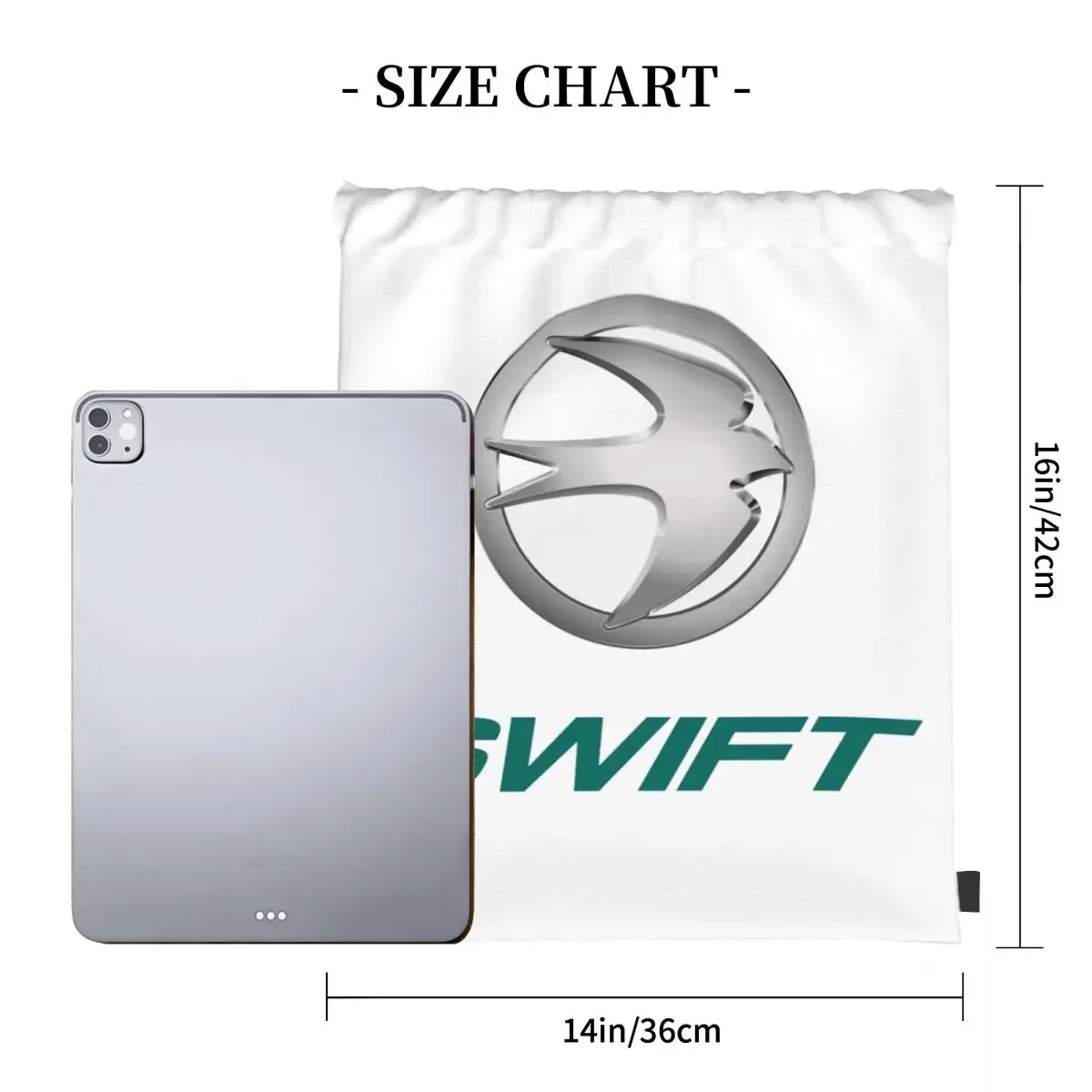 Swift Logo Backpacks Casual Portable Drawstring Bags Drawstring Bundle Pocket Sundries Bag BookBag For Travel Students