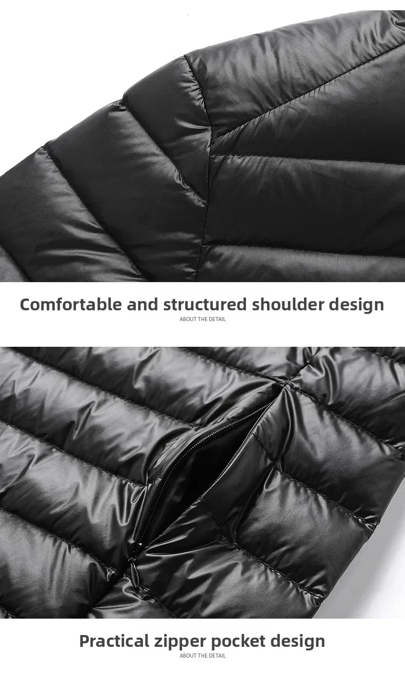 Parka in piumino ultraleggero da uomo giacca calda portatile autunno inverno piumino d'anatra bianco da uomo giacche da trekking per sci antivento all'aperto