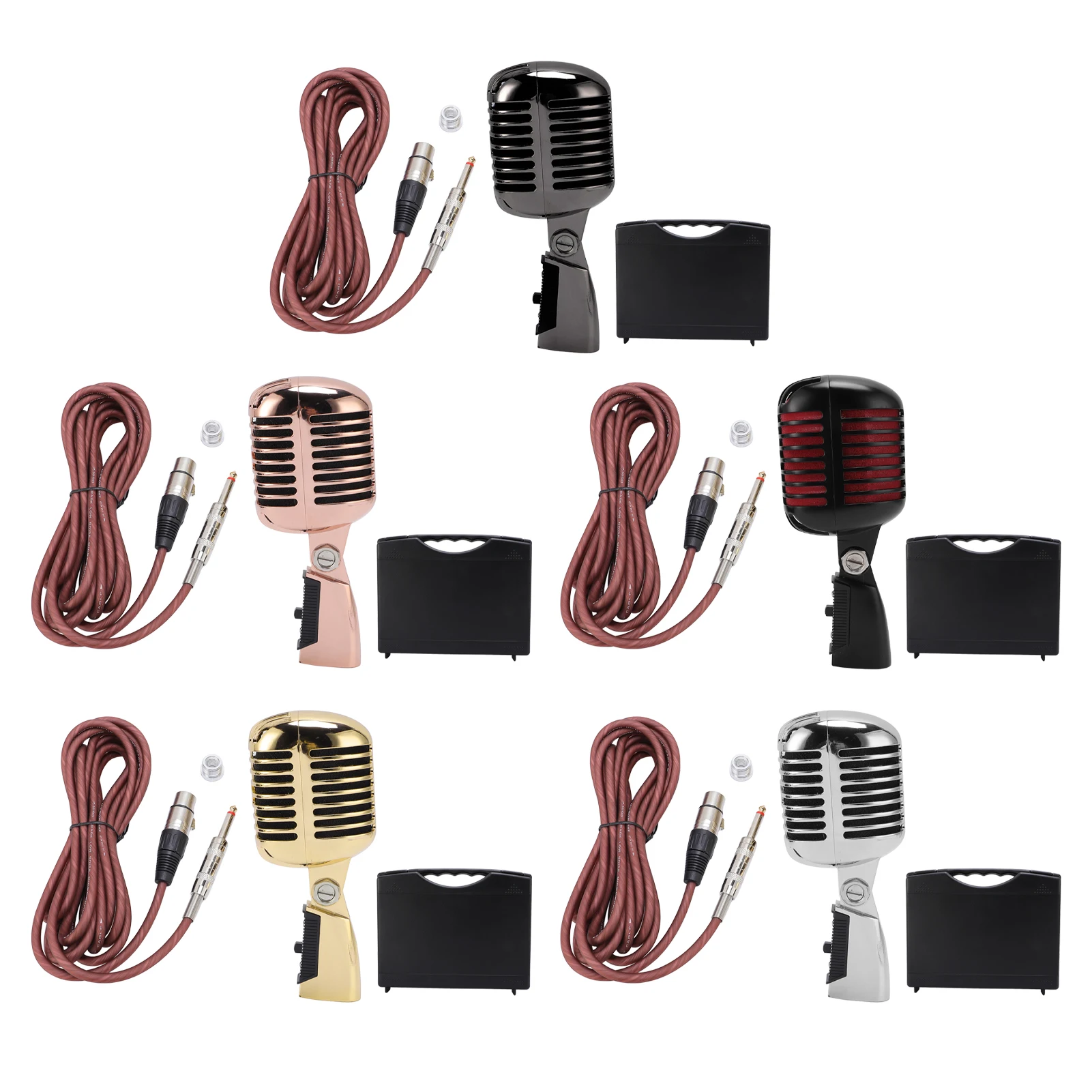 Dynamic Mic Dynamic Microphone Retro Cardioid Pickup Angle Adjustable Mic for Stage Performance KTV Dynamic Microphone Retro Mic