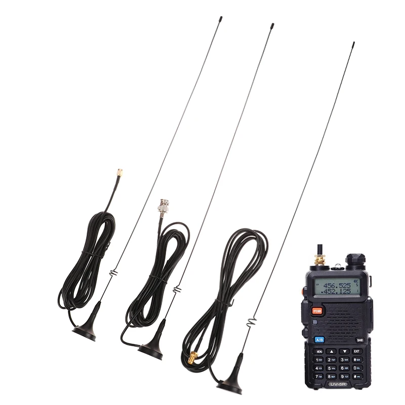 Antena Walkie antena UV5R wzmocnienie dla antena walkie-talkie Radio przenośne Mini przyssawka antena samochodowa przyrost UT108 antena