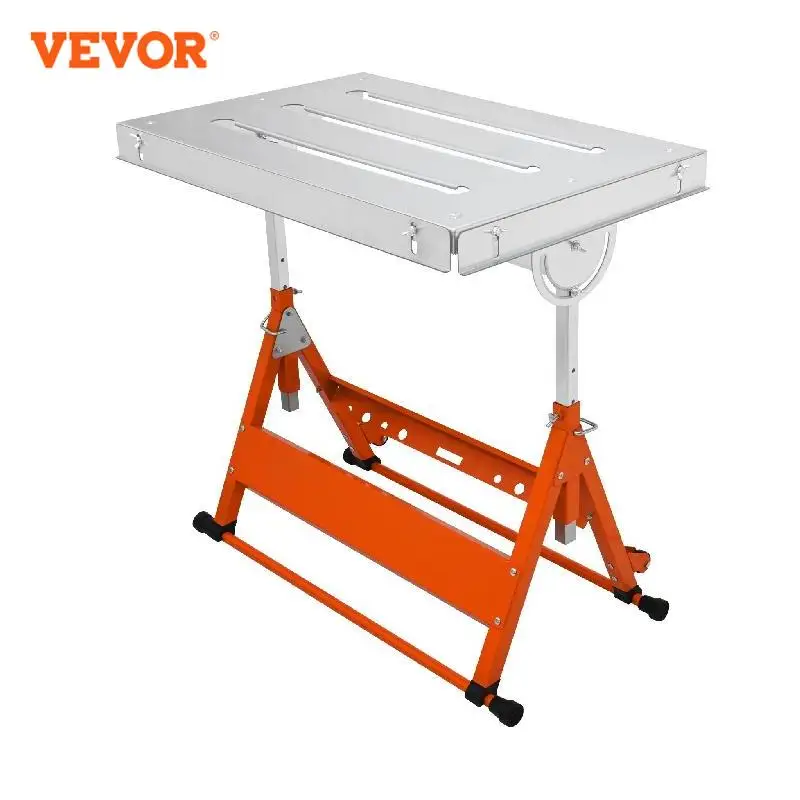 VEVOR 18/20/24 Inch Foldable Welding Table Steel Table Top Auxiliary Welding Tool Flexible Height Portable Workbench for Work