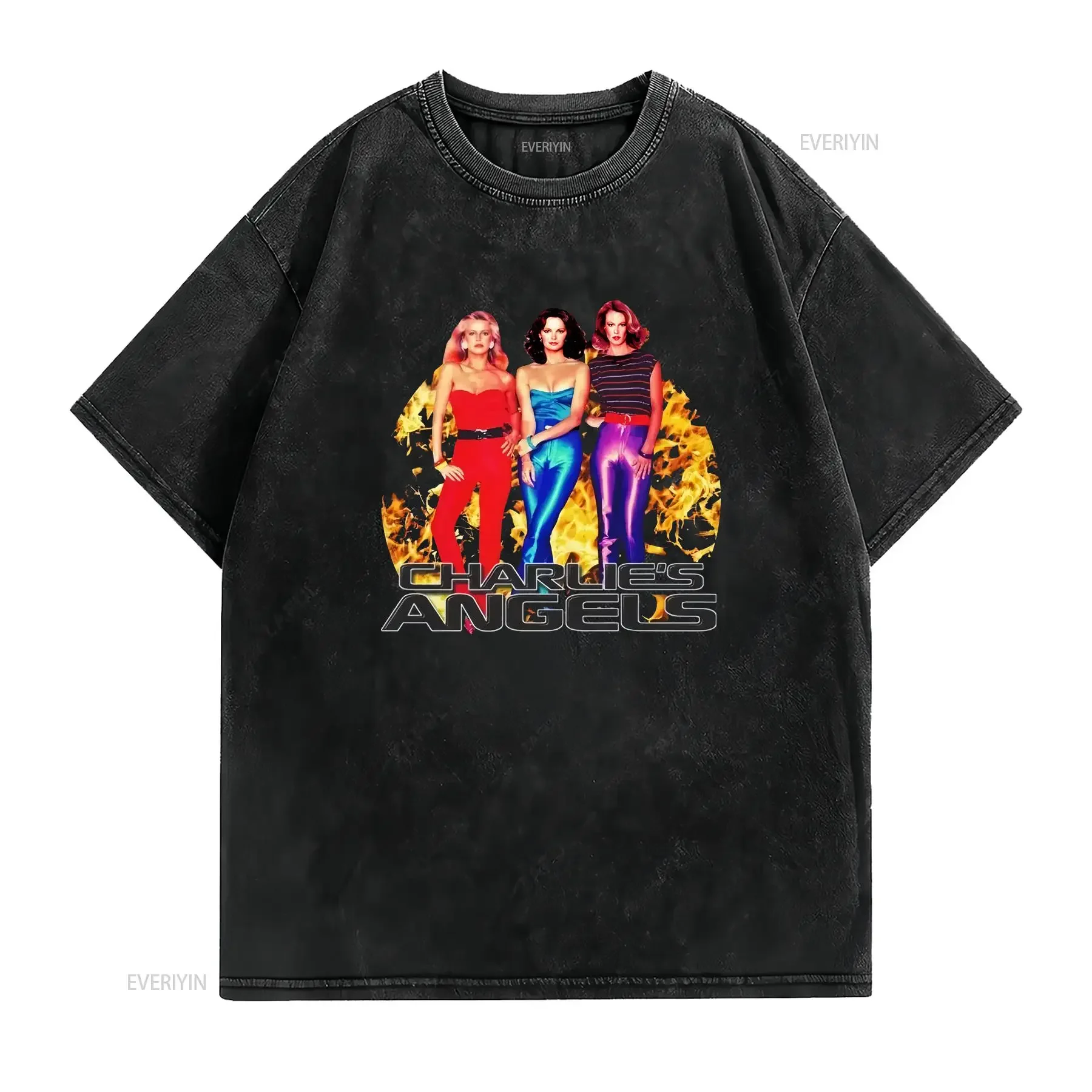 Charlie's Angels Softstyle T Shirt Jaclyn Smith Cheryl Ladd Shelley Hack vintage Washed homme Soft fashion designer clothes