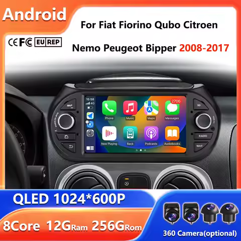 7" Car Radio Carplay Multimedia Video For Fiat Fiorino Qubo Citroen Nemo Peugeot Bipper 2008-2017 Android Auto Radio Stereo GPS