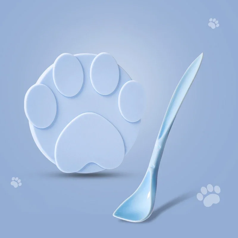 New Portable Silicone Dog Cat Canned Lid 2-in-1Food Sealer Spoon Pet Food Cover Storage Fresh-keeping Lids Bowl Pets Products view 5