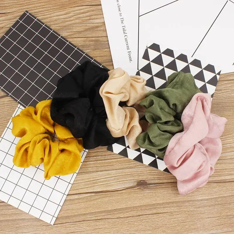 Solid Women Hair Accessories Girl Fashion Elastic Hair Holder Female Scrunchies Lady Ponytail Hair Hairties SS005