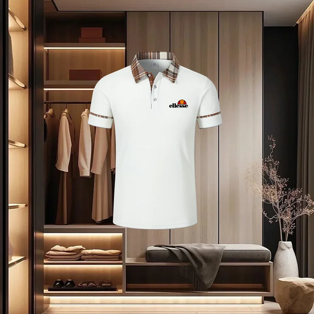 New High End Brand Men's Short Sleeved Polo Shirt Summer Fashion Golf Casual T-shirt