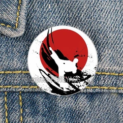 JUDO Pins Taekwondo Badge Jiujitsu Brooches Metal Karate / Aikido Badges for Backpack Decoration 30mm