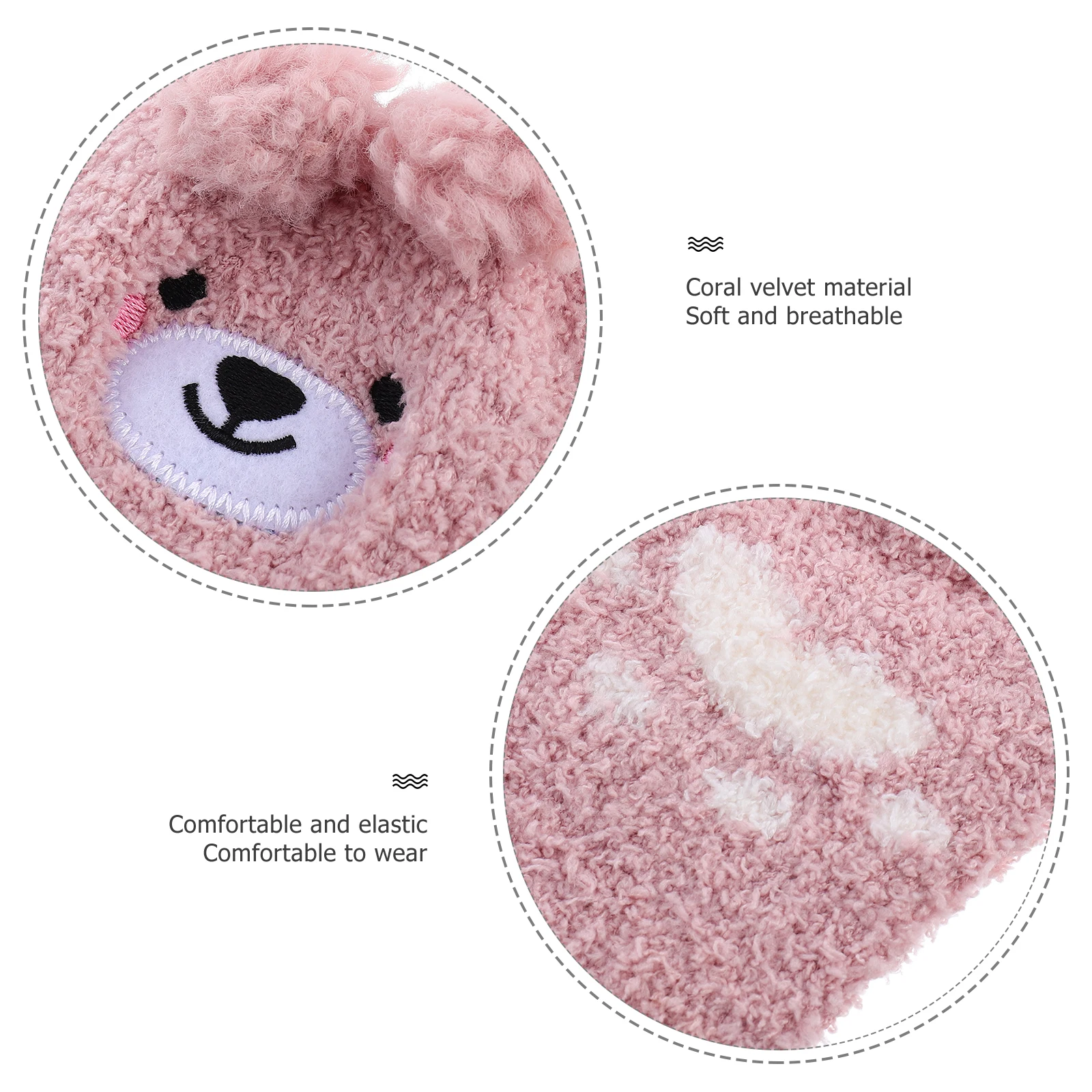 

Coral Fleece Floor Socks Thickened Warm Winter Sleep Slippers Cartoon Pattern Comfortable Elastic Ladies Socks