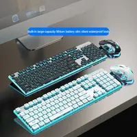 EWEADN X7S 2.4G Wireless Silent Keyboard and Mouse Ultra-thin Silent Chocolate Keys Metal Panel Wireless Gaming Keyboard Mouse