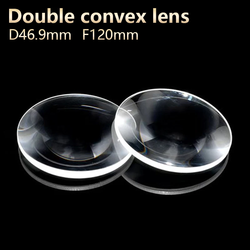 Double convex lenses magnifier Physical optics lens eyepiece telescope DIY projector Optical experiment D46.9mm F120mm