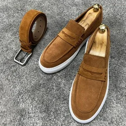 New Brown Sneakers Men Black Slip-On Solid Sport Shoes Men's Vulcanize Shoes for Men with  Size 38-46 Men Shoes