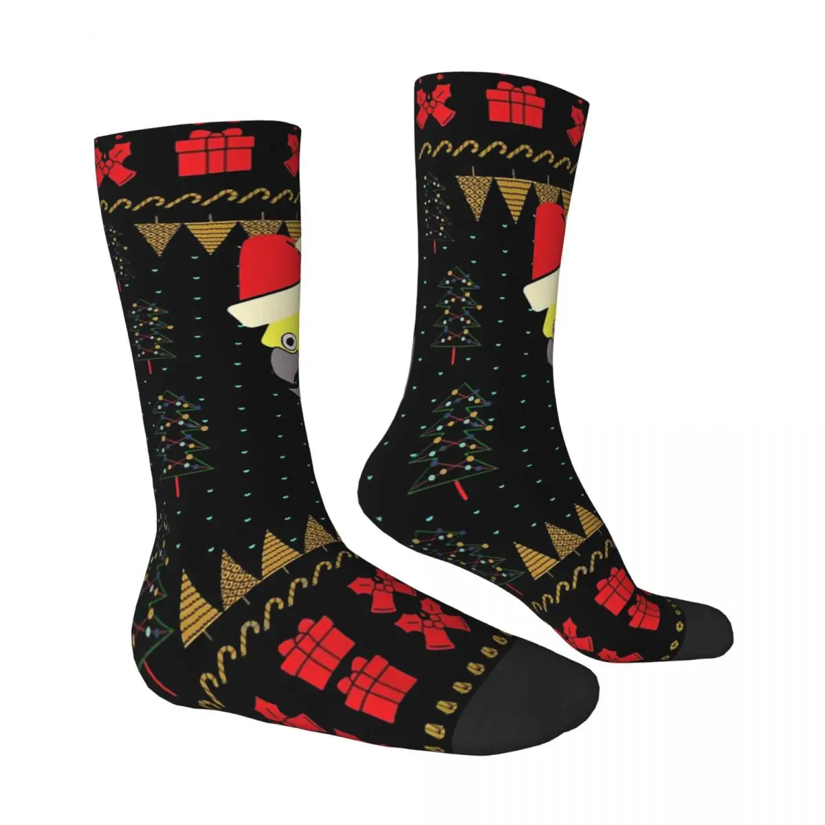 Parrot Ugly Christmas Sweater Cockatiel Socks Travel 3D Print Boy Girls Mid-calf Sock