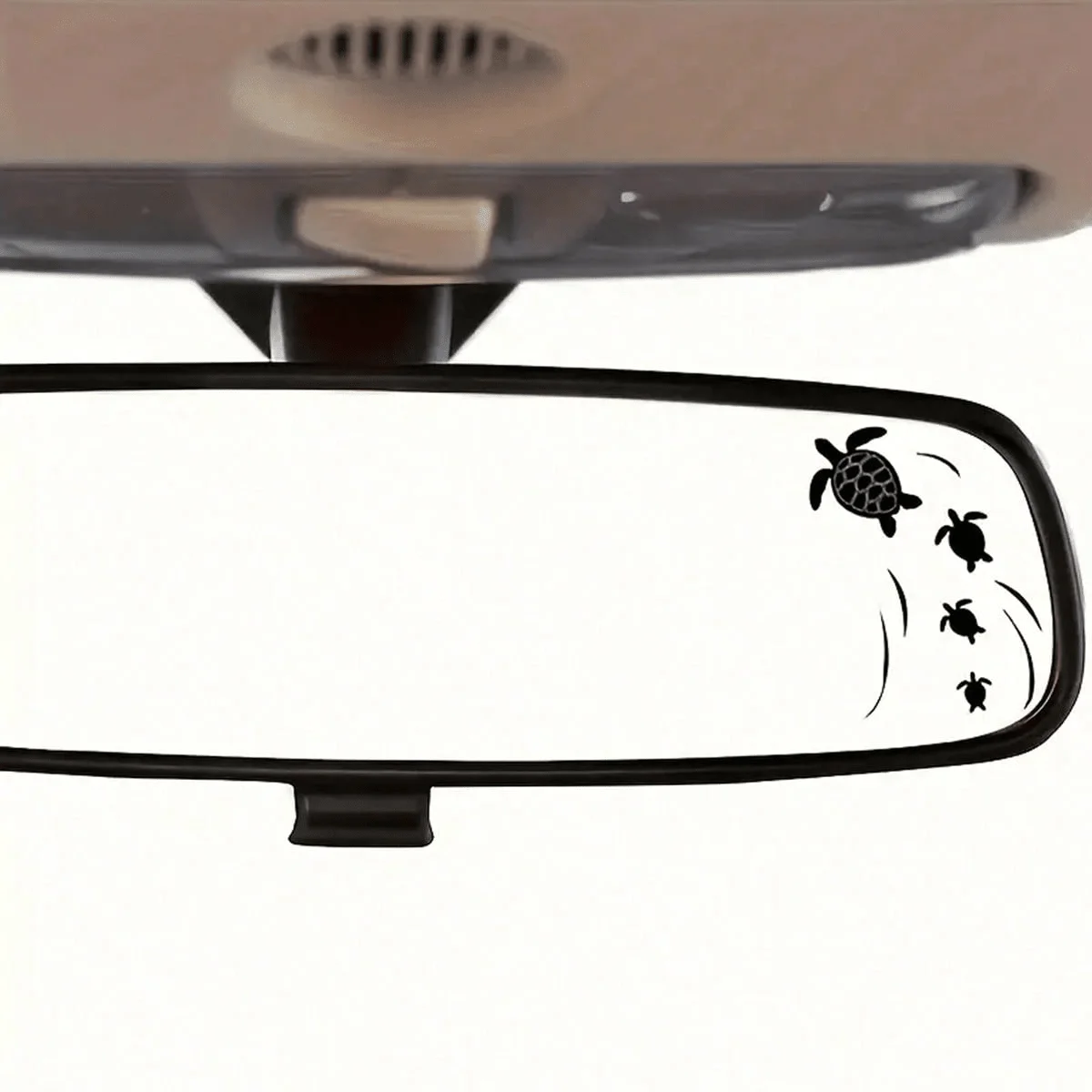 Cute Cartoon Swimming Sea Turtle Rearview Mirror Sticker, Lovely Marine Animal Car Decal Sticker, Waterproof & Sun Protection