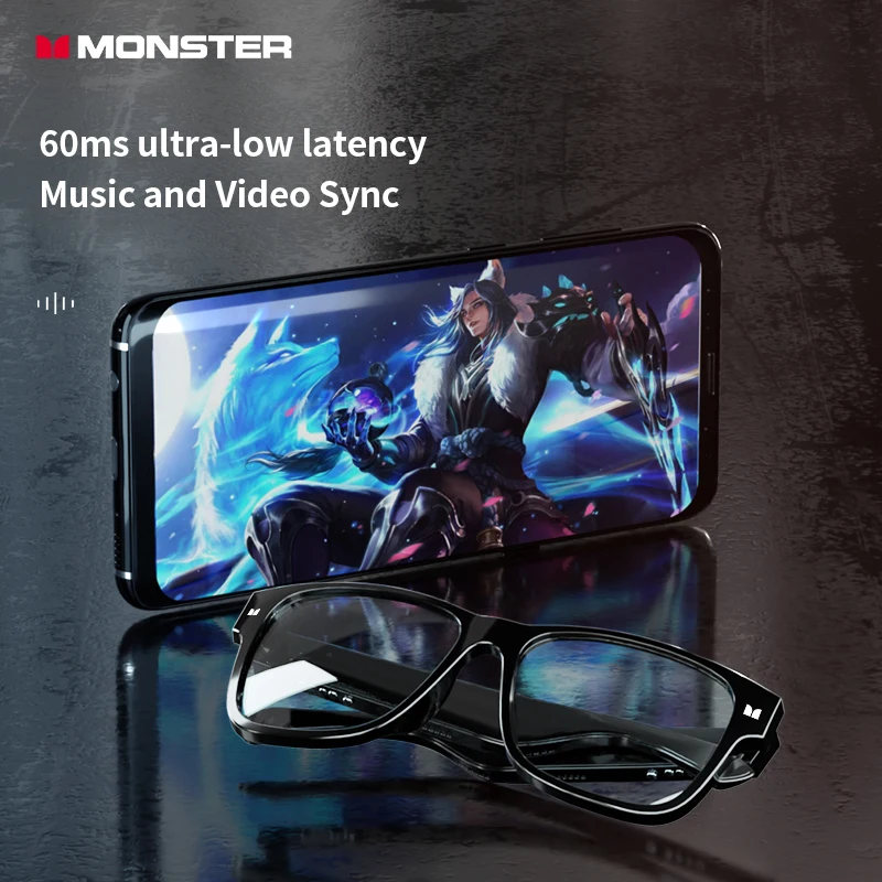 Monster Glasses Headset Wireless Bluetooth 5.0 Sunglasses Outdoor Sport earphone Calling Music Eyeglasses with transparent lens