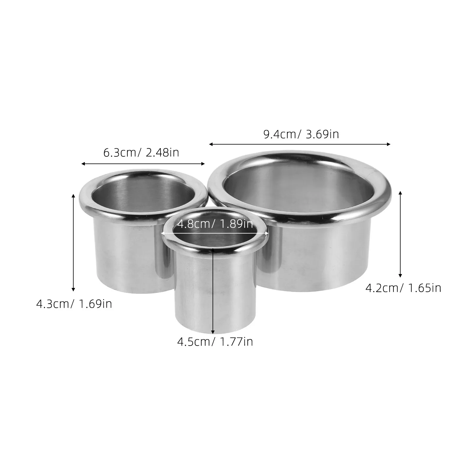 3Pcs Stainless Steel Hair Dryer Holder Insert Low Profile Blow Dryer Organizer Rack for Bathroom Vanity Countertop Desktop Salon