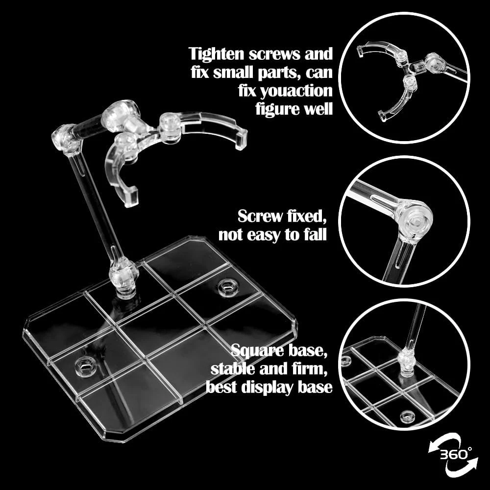 Action Figure Stand Acrylic Clear Assembly Action Figures Display Standing Holder Base Doll Toy Model Support Stands Accessories image 3